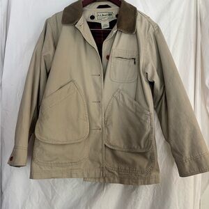 L.L. Bean Women's Beige Field Jacket with Brown Accents